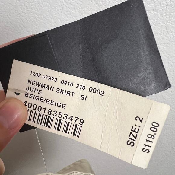 Club Monaco Newman Beige High Waist Double Breasted Button Front Belted Skirt - Picture 8 of 10